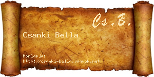 Csanki Bella névjegykártya
